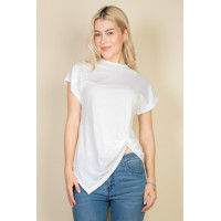 Batwing Sleeve Twist Front Tee