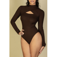 Front Cutout Long Sleeve Bodysuit