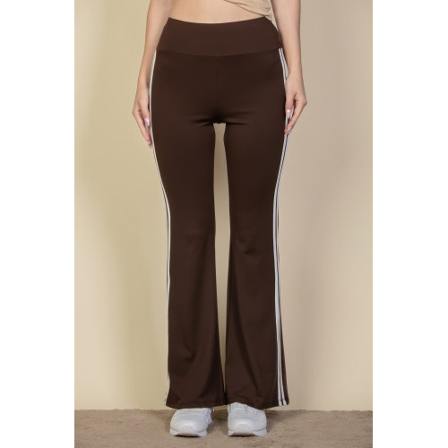 Contrast Side Stripe Flare Pants