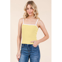 Scallop Edge Detail Cami Top W/ Bow Detail