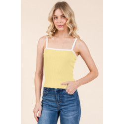 Scallop Edge Detail Cami Top W/ Bow Detail