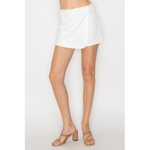 Wrap High-rise Elastic Mini Skort