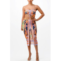 Adjustable Ruching Midi Skirt Set