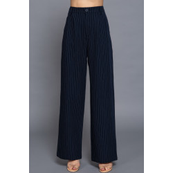 Pin Stripe Woven Straight Pants