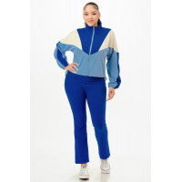 Color Blocked Jacket W/flare Pants Set