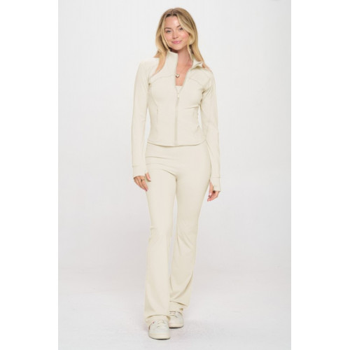 Premium Yoga Jacket W/jumpsuit Set