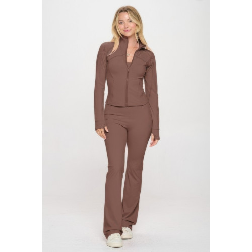 Premium Yoga Jacket W/jumpsuit Set