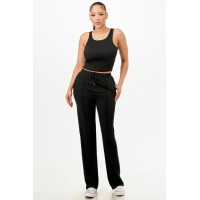 Ribbed Tank Top And Pant Set