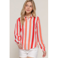 Long Slv Wide Stripe Woven Shirt