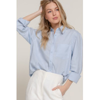 Long Sleeve Linen Blend Shirt