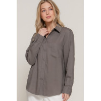 Long Sleeve Linen Blend Shirt