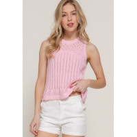 Sleeveless Crochet Spring Sweater