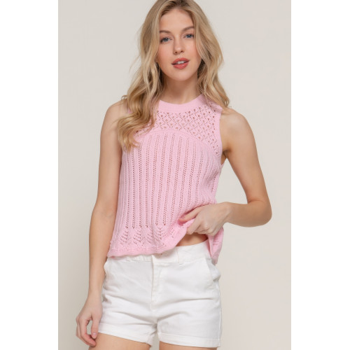 Sleeveless Crochet Spring Sweater
