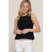 Sleeveless Crochet Spring Sweater