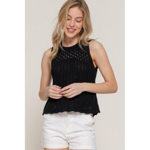 Sleeveless Crochet Spring Sweater