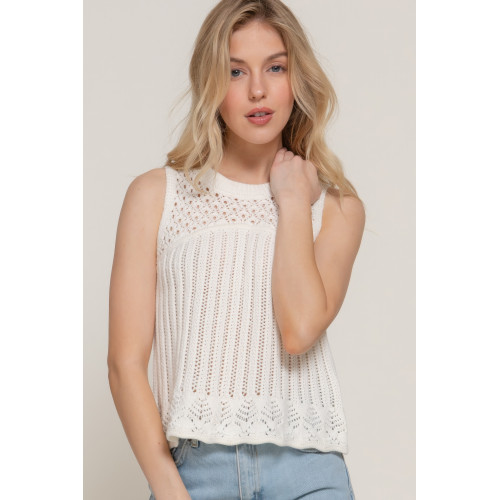 Sleeveless Crochet Spring Sweater