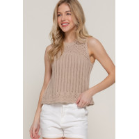 Sleeveless Crochet Spring Sweater