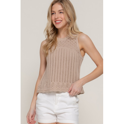 Sleeveless Crochet Spring Sweater