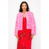 Faux Fur Buttoned Quilted Jacket