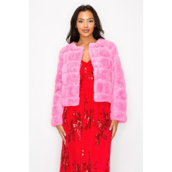 Faux Fur Buttoned Quilted Jacket