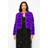 Faux Fur Buttoned Quilted Jacket