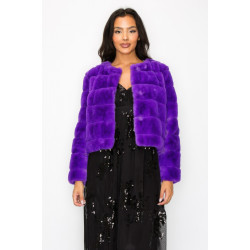 Faux Fur Buttoned Quilted Jacket