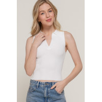 Sleeveless Polo Spring Sweater