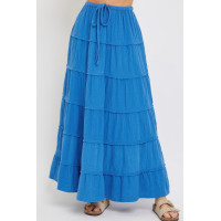 Cotton Gauze Tiered Maxi Skirt