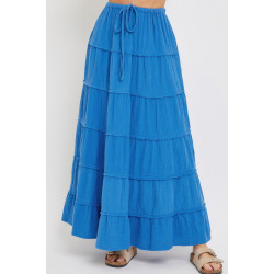 Cotton Gauze Tiered Maxi Skirt