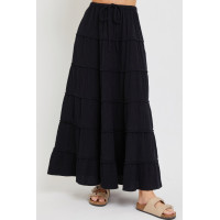 Cotton Gauze Tiered Maxi Skirt