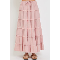 Cotton Gauze Tiered Maxi Skirt