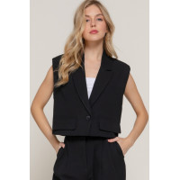 Lapel Collar W/shoulder Pads Vest