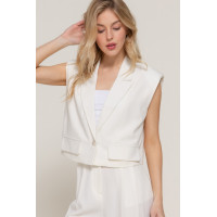 Lapel Collar W/shoulder Pads Vest