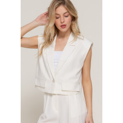 Lapel Collar W/shoulder Pads Vest