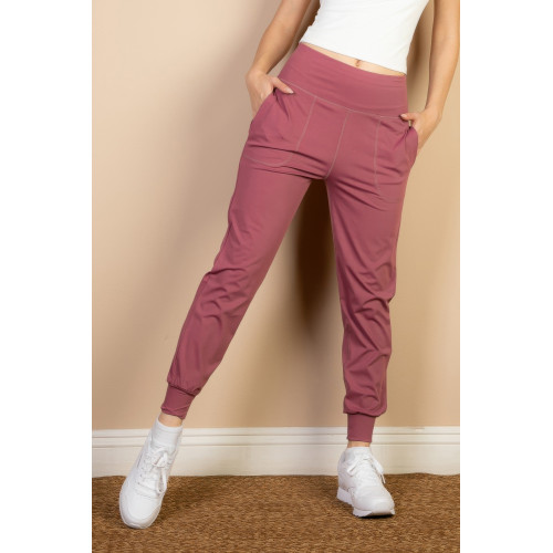 High Waisted Wide Waistband Joggers