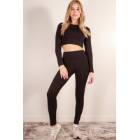 Long Sleeve Crop Top & High Waist Leggings Activewear Set