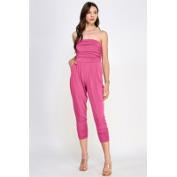 Tube Top W/shirring Jumpsuit