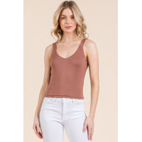 V-neck Basic Double Layers Tank Top