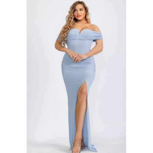 Plus Off Shoulder Party Maxi Dress