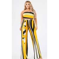 Plus Colorblock Stripe 2 Piece Pants Set