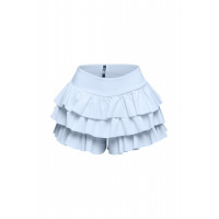 Plus Size Solid Ruffled Shorts