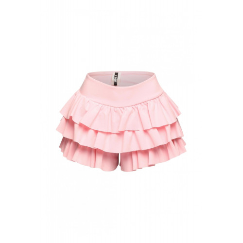 Plus Size Solid Ruffled Shorts
