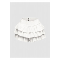 Plus Size Solid Ruffled Shorts