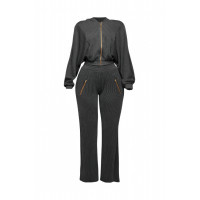 Zipper Closure Hoodie Jacket & Pants Set