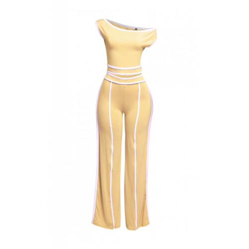 Color Contrast Detailed Off Shoulder Set
