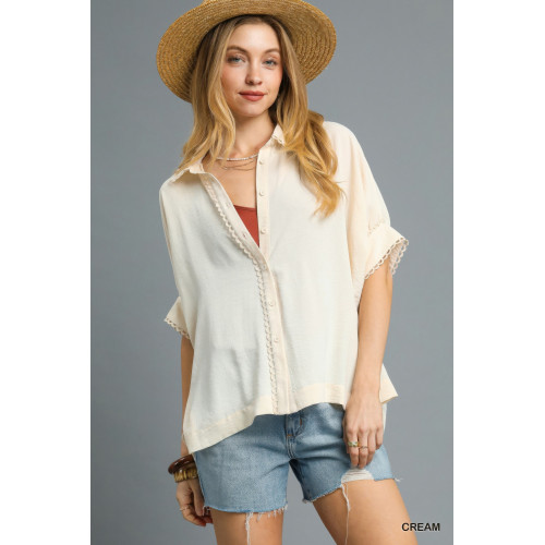 Fresh Flair Scallop Trim Blouse