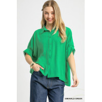 Fresh Flair Scallop Trim Blouse