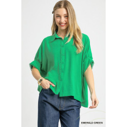 Fresh Flair Scallop Trim Blouse
