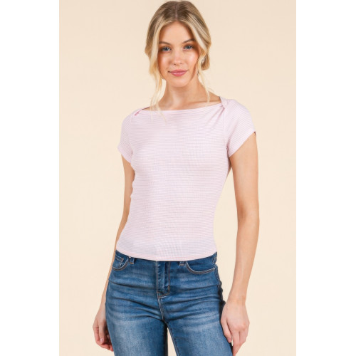 Boat Neck Striped Tee