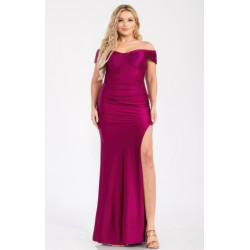 Plus Off Shoulder Draped Cross Wrap Maxidress